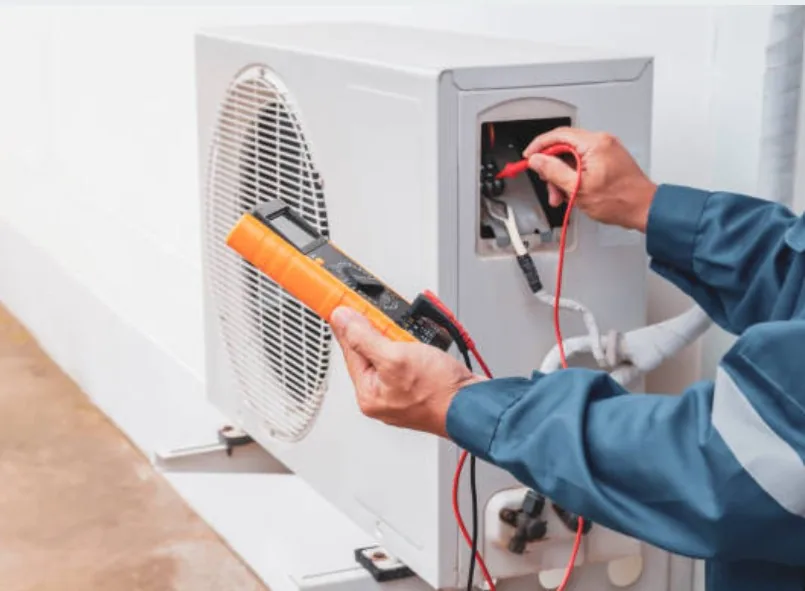 Representative image of electrical testing on residential HVAC equipment